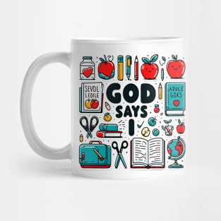 God says I am a TEACHER Math Design Mug